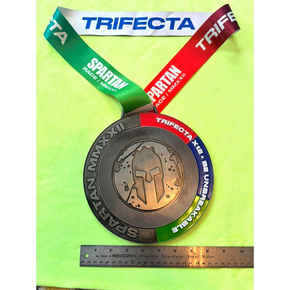 2022 Spartan Trifecta X12 Multi-Trifecta Medal with Original Ribbon MMXXII